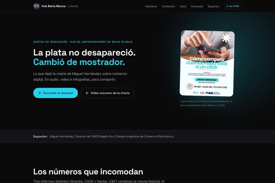 Micrositio de la charla en el Hub Bahía Blanca