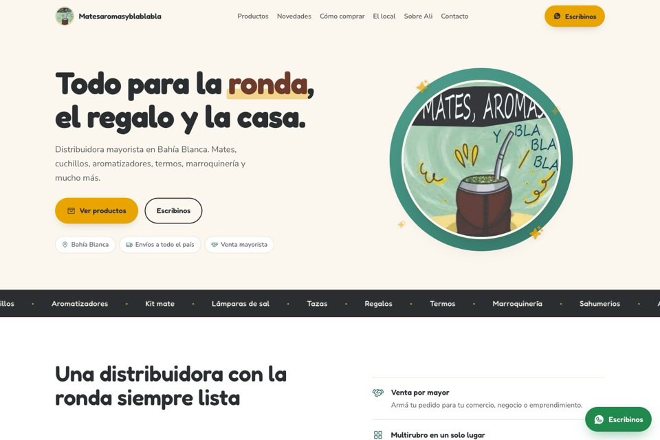 Sitio de Mates Aromas y Bla Bla Bla